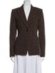 Chloé Virgin Wool Plaid Print Blazer