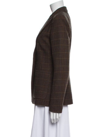 Chloé Virgin Wool Plaid Print Blazer