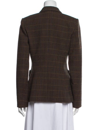 Chloé Virgin Wool Plaid Print Blazer