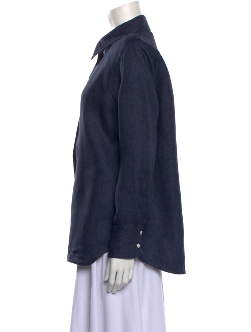 Chloé Linen Long Sleeve Button-Up Top