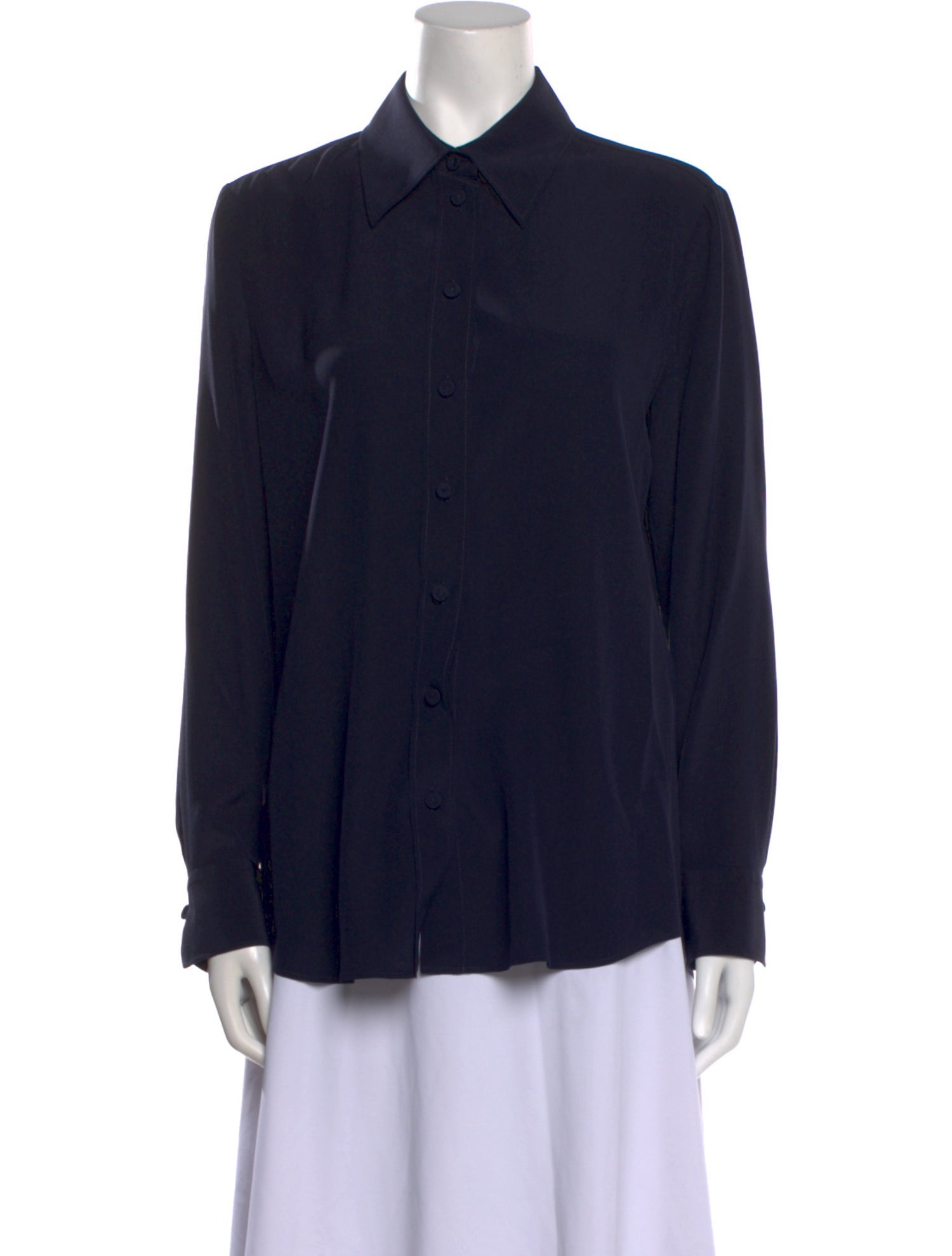Chloé Silk Long Sleeve Button-Up Top