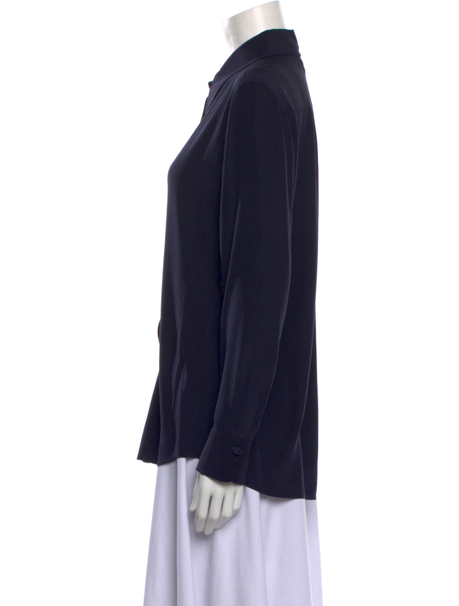 Chloé Silk Long Sleeve Button-Up Top