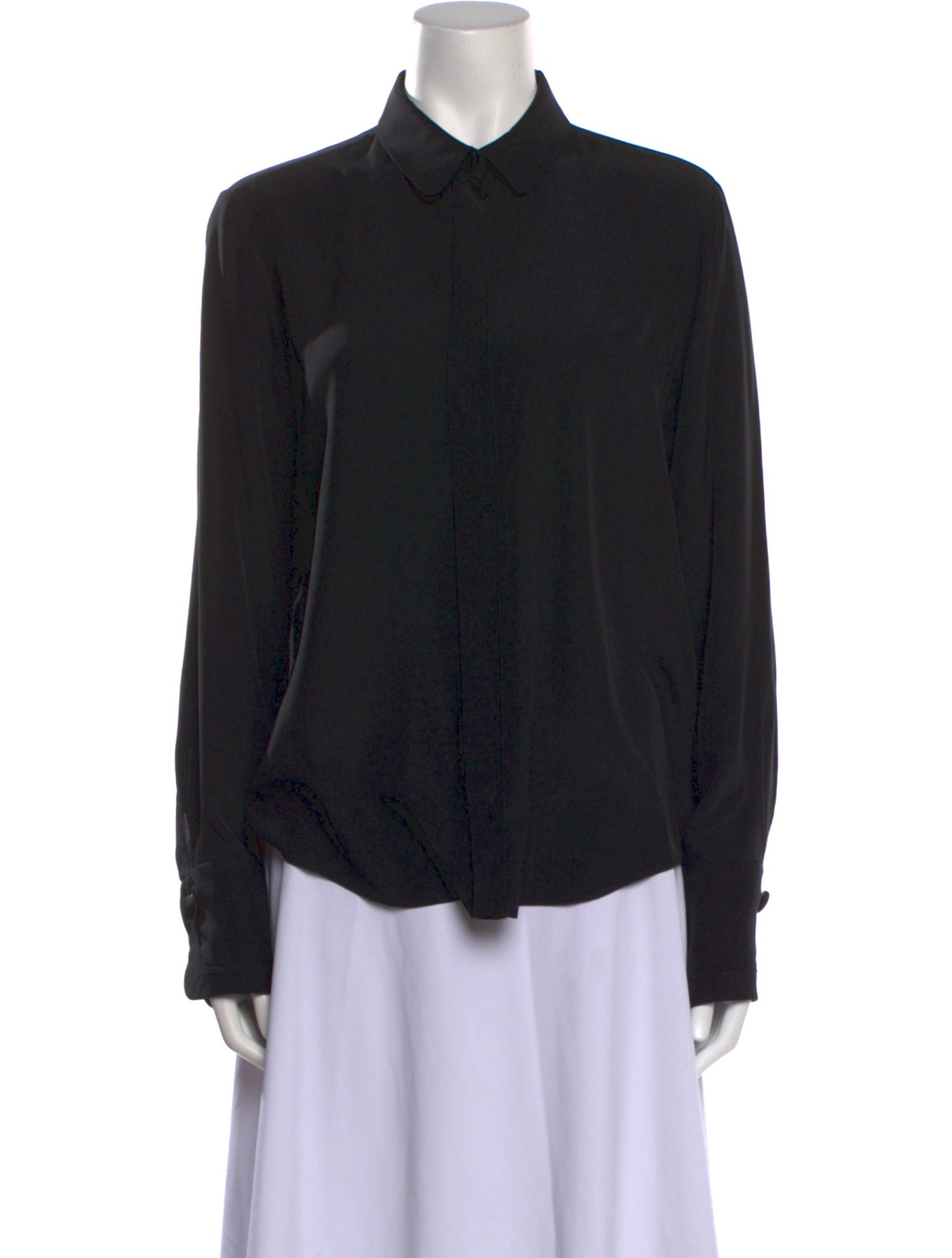 Chloé Silk Long Sleeve Button-Up Top