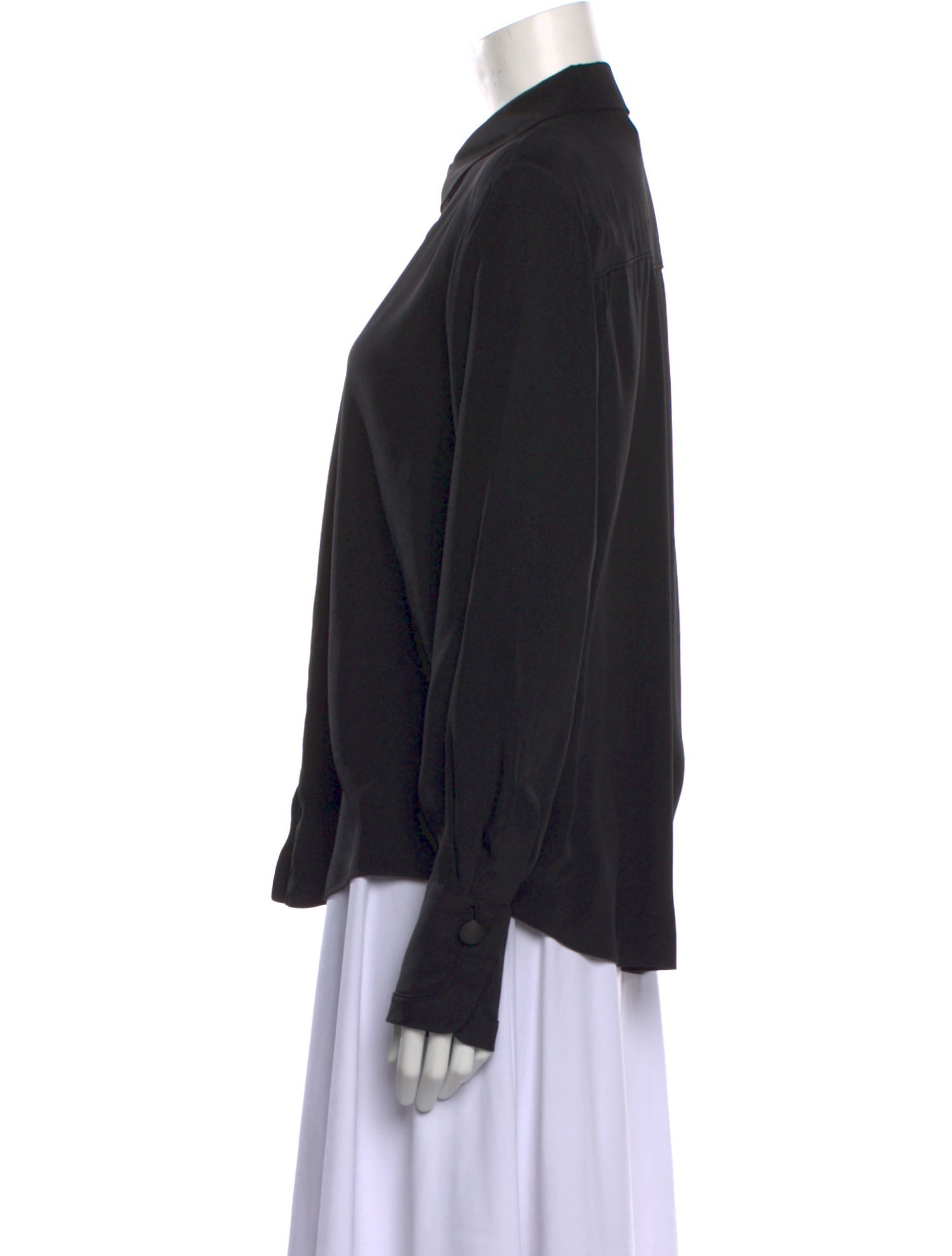 Chloé Silk Long Sleeve Button-Up Top