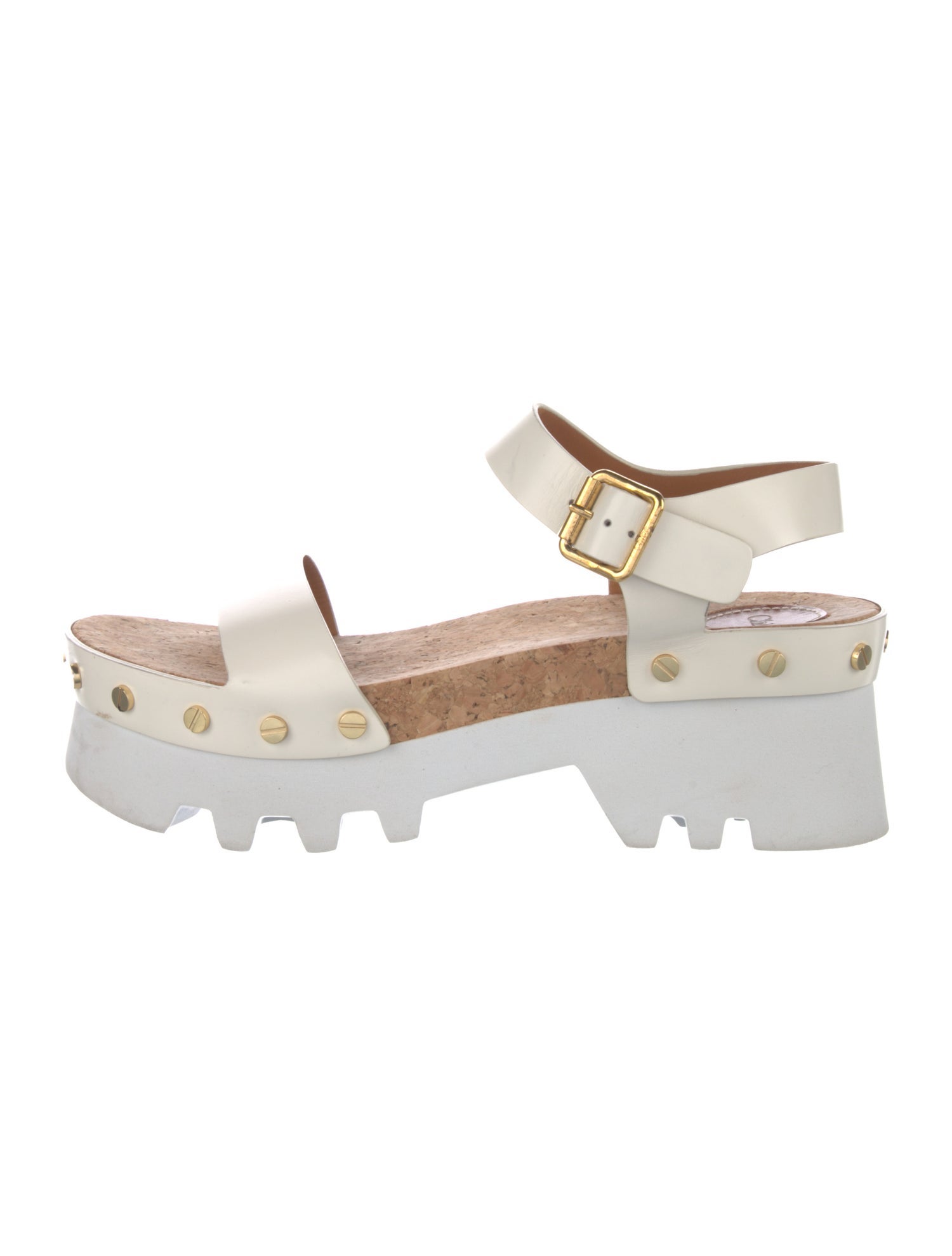 Chloé Leather Studded Accents Sandals