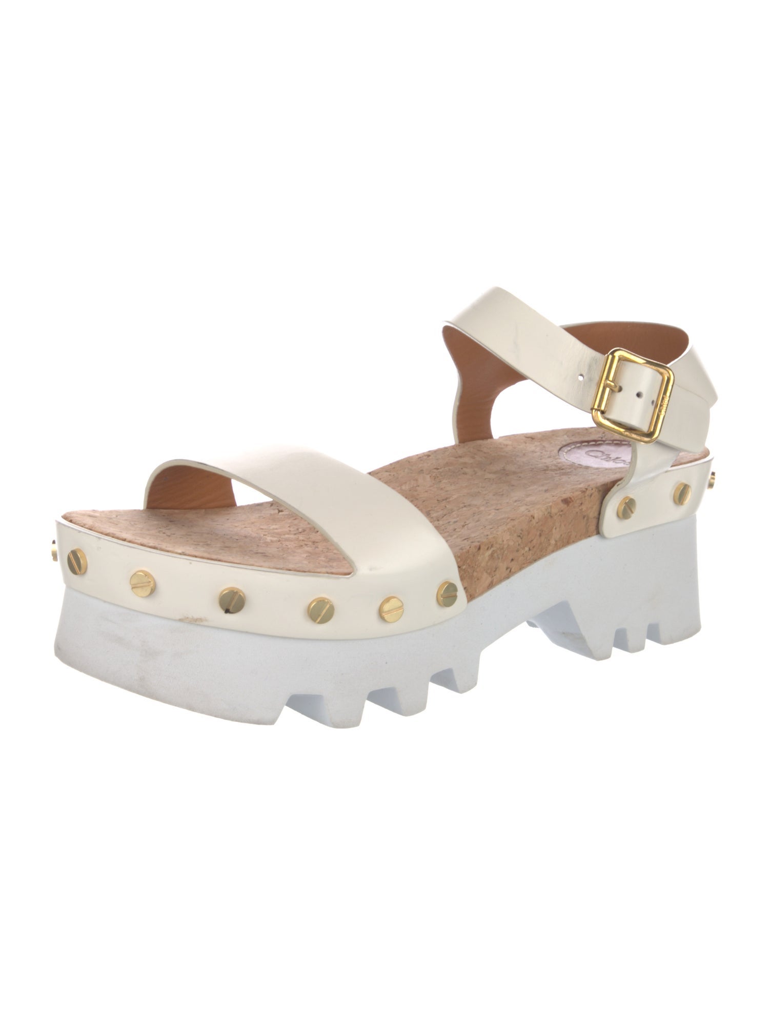 Chloé Leather Studded Accents Sandals