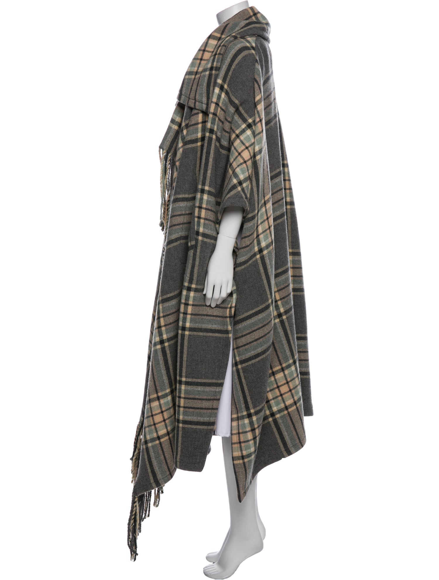 Chloé Virgin Wool Plaid Print Coat