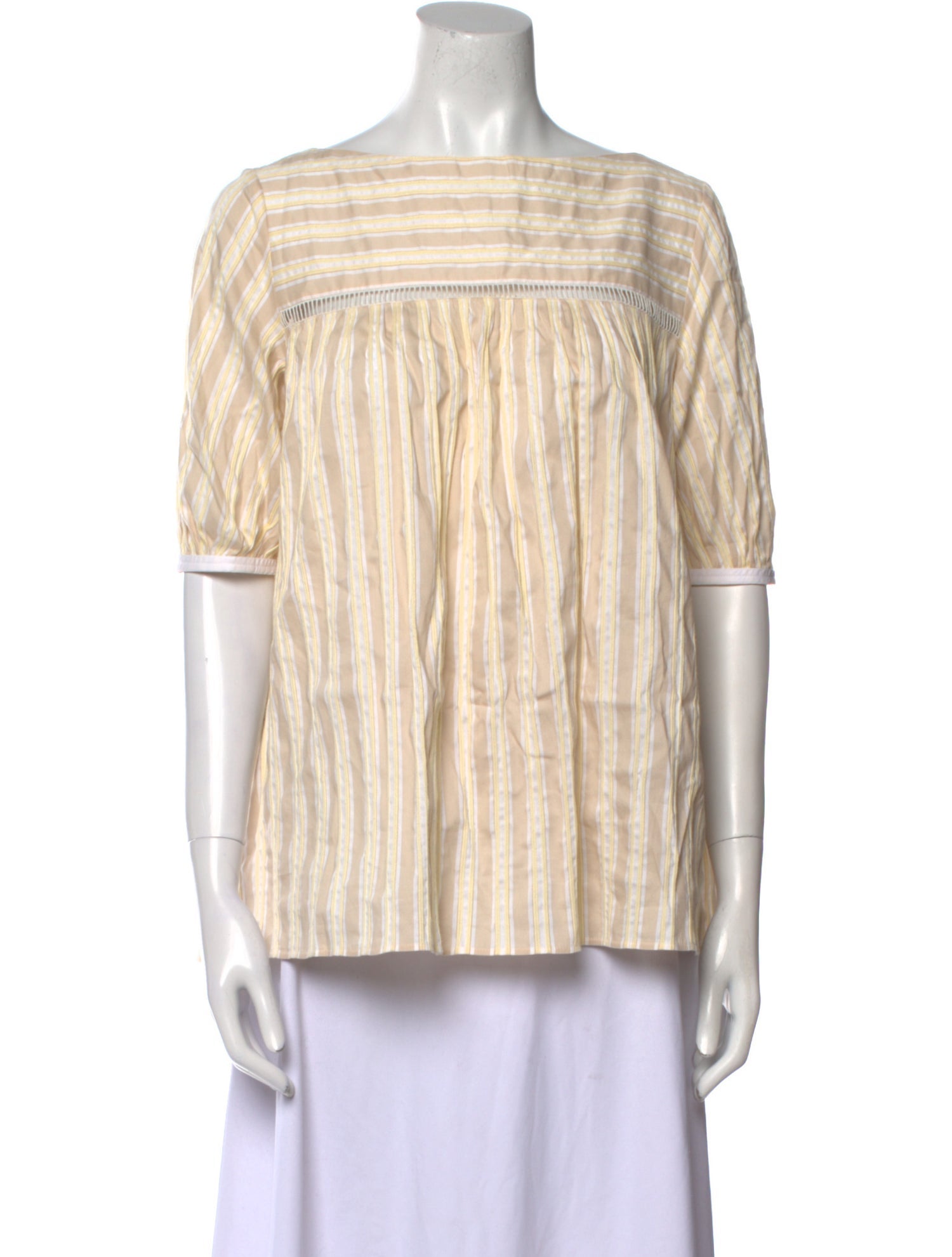 Chloé Striped Bateau Neckline Blouse