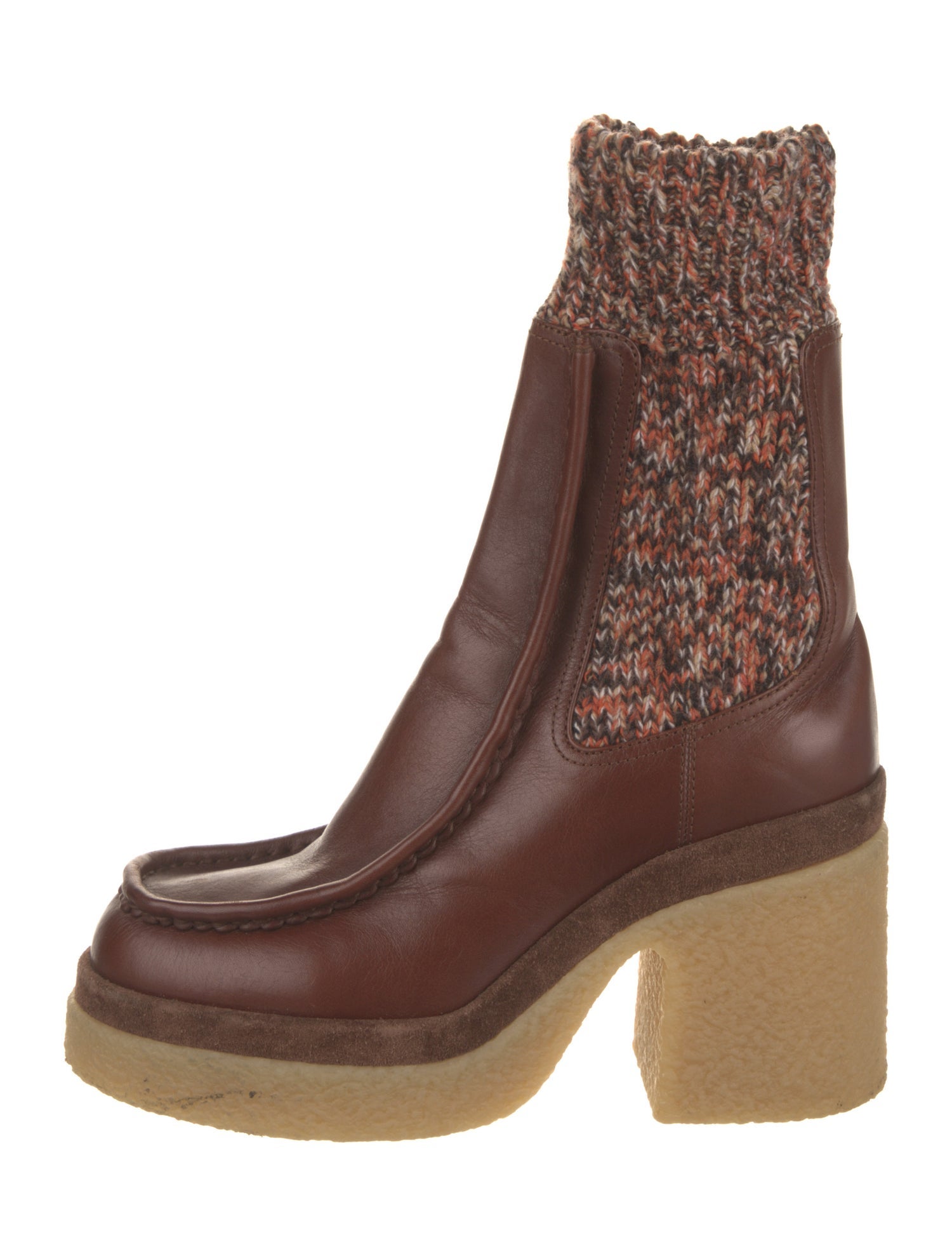 Chloé Leather Patterned Sock Boots