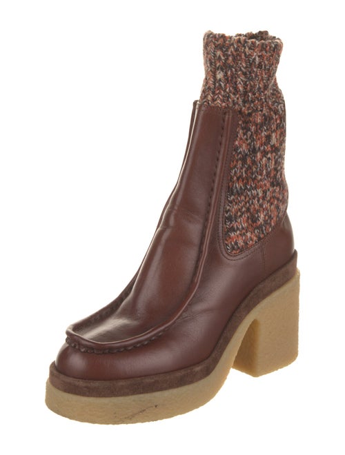 Chloé Leather Patterned Sock Boots