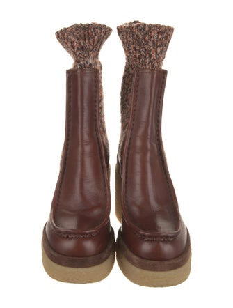 Chloé Leather Patterned Sock Boots