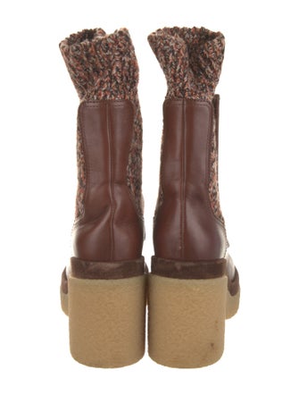 Chloé Leather Patterned Sock Boots