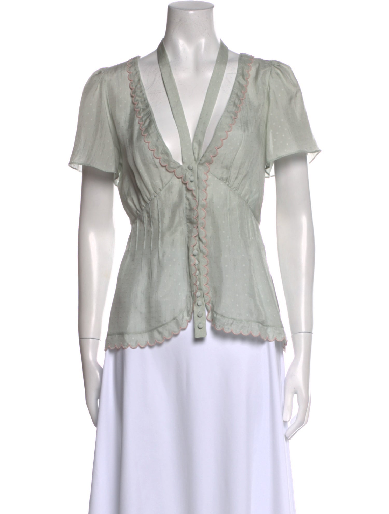 Chloé Silk V-Neck Top