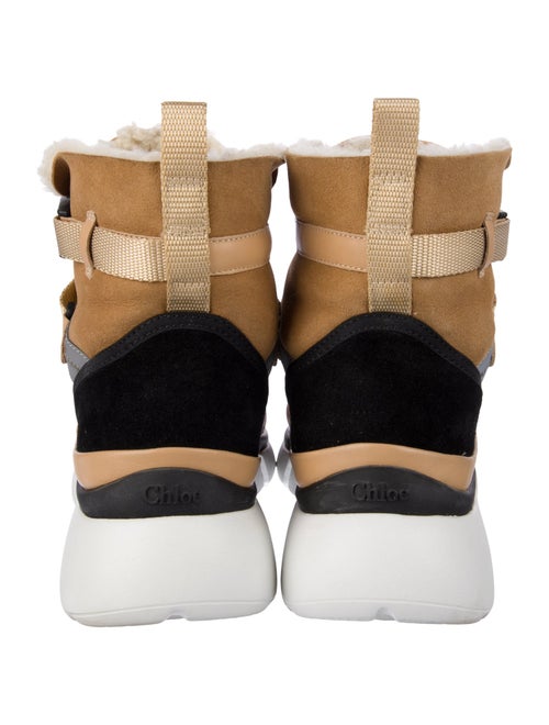 Chloé Suede Colorblock Pattern Sock Sneakers