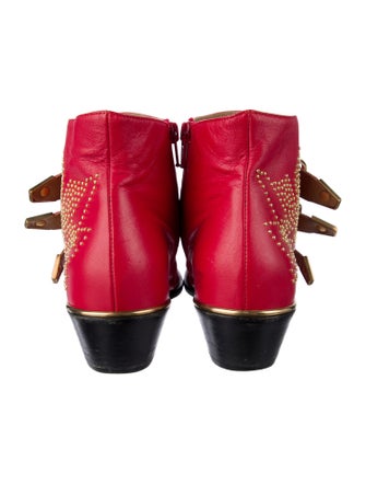 Chloé Leather Studded Accents Boots