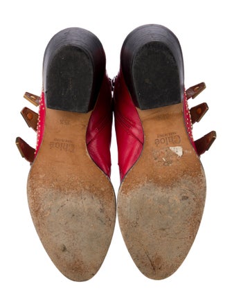 Chloé Leather Studded Accents Boots