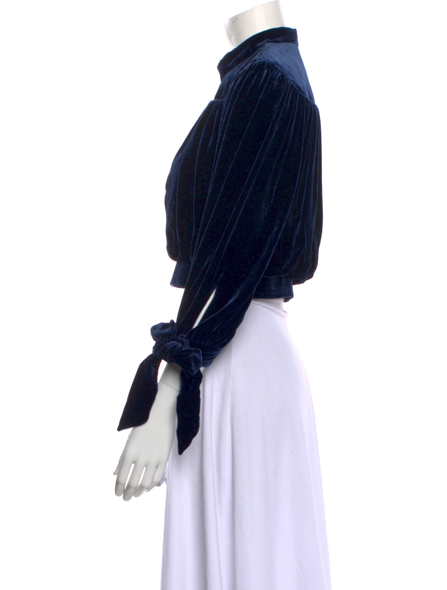 Chloé Mock Neck Three-Quarter Sleeve Crop Top