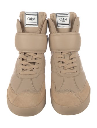 Chloé Leather Wedge Sneakers