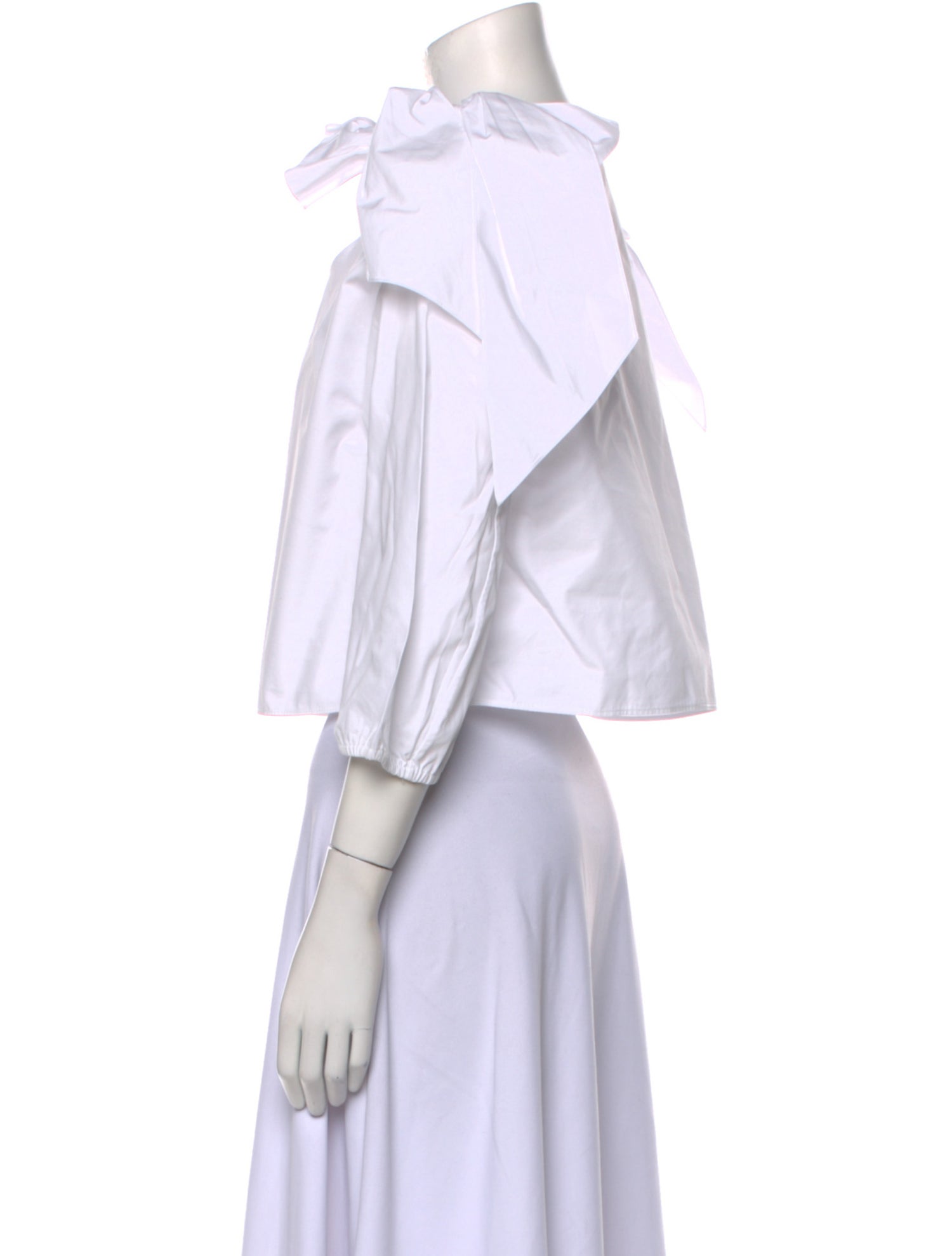 Chloé Scoop Neck Three-Quarter Sleeve Crop Top