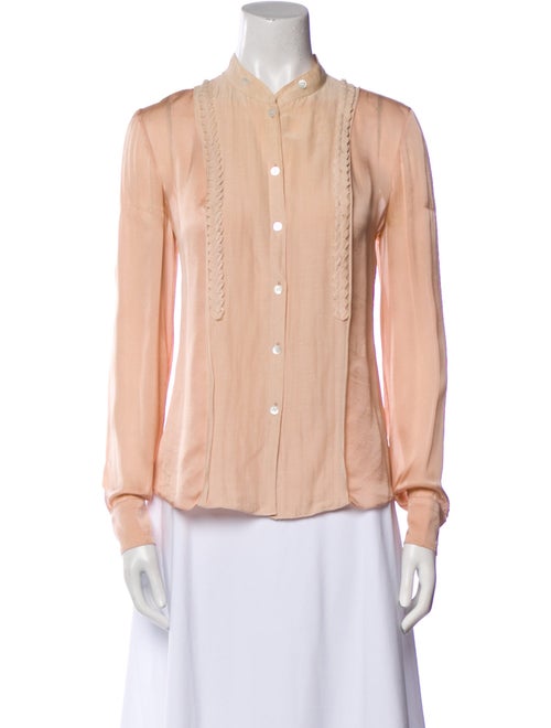Chloé Silk Long Sleeve Button-Up Top