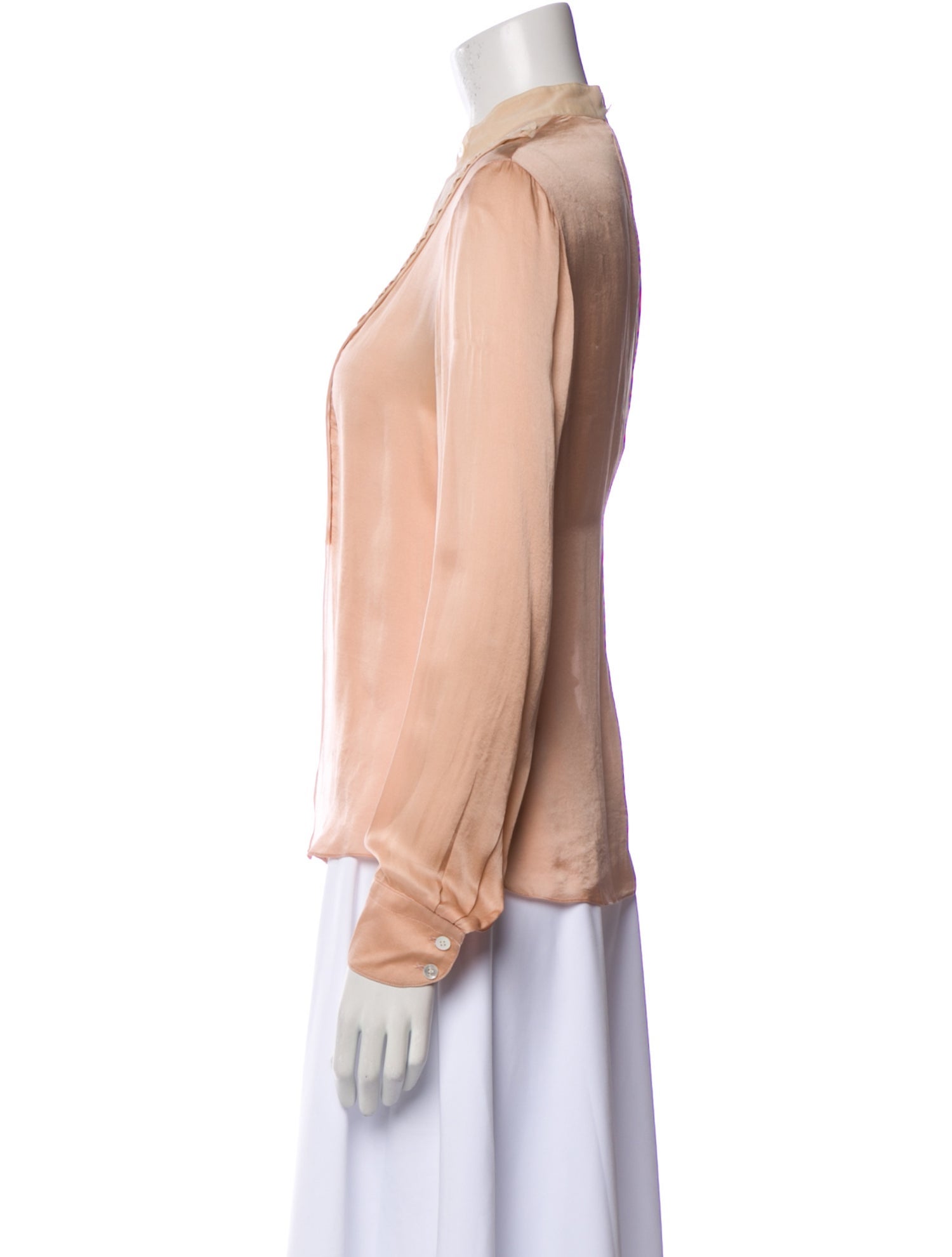 Chloé Silk Long Sleeve Button-Up Top
