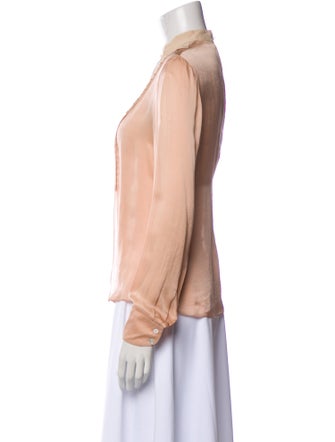 Chloé Silk Long Sleeve Button-Up Top