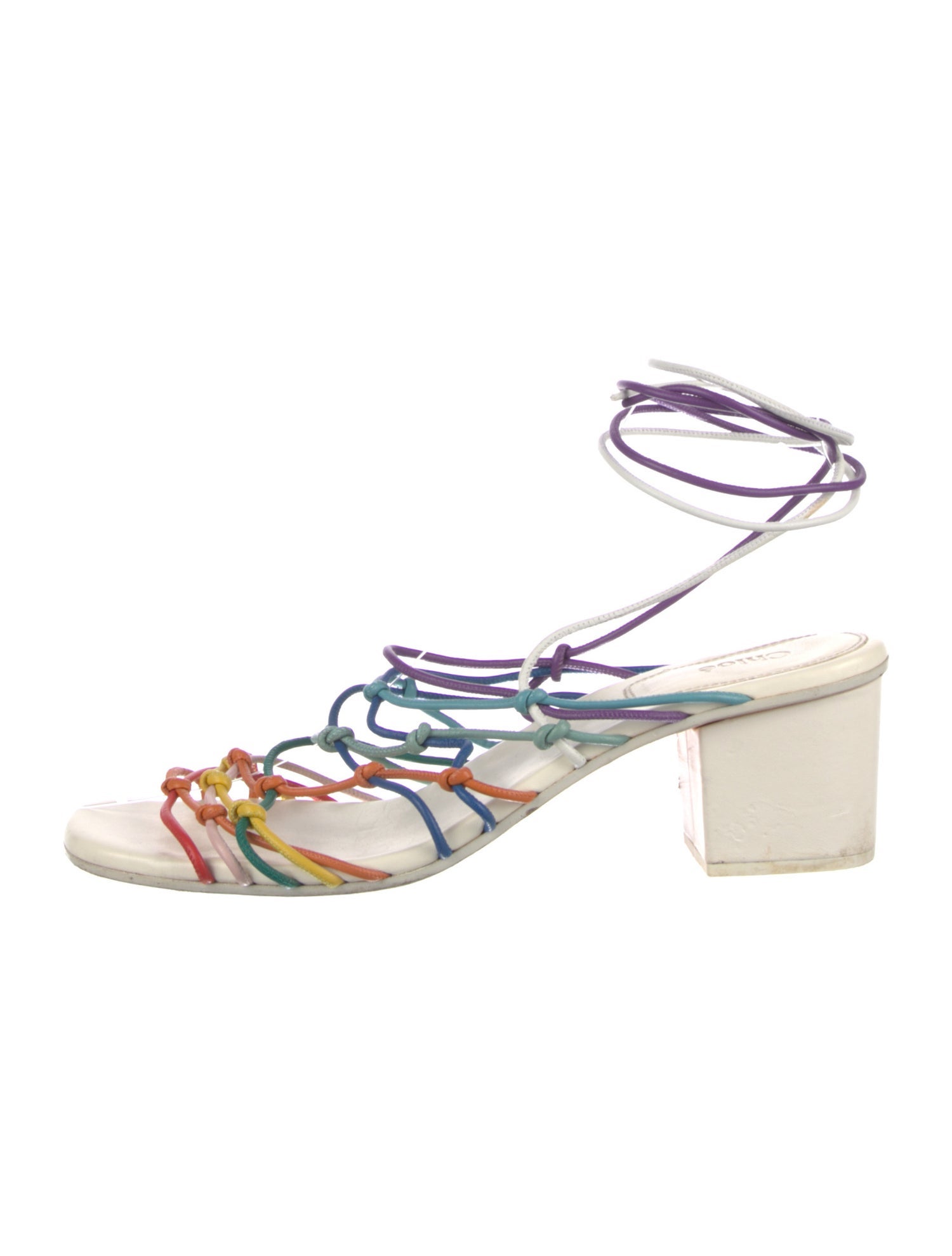 Chloé Leather Colorblock Pattern Sandals