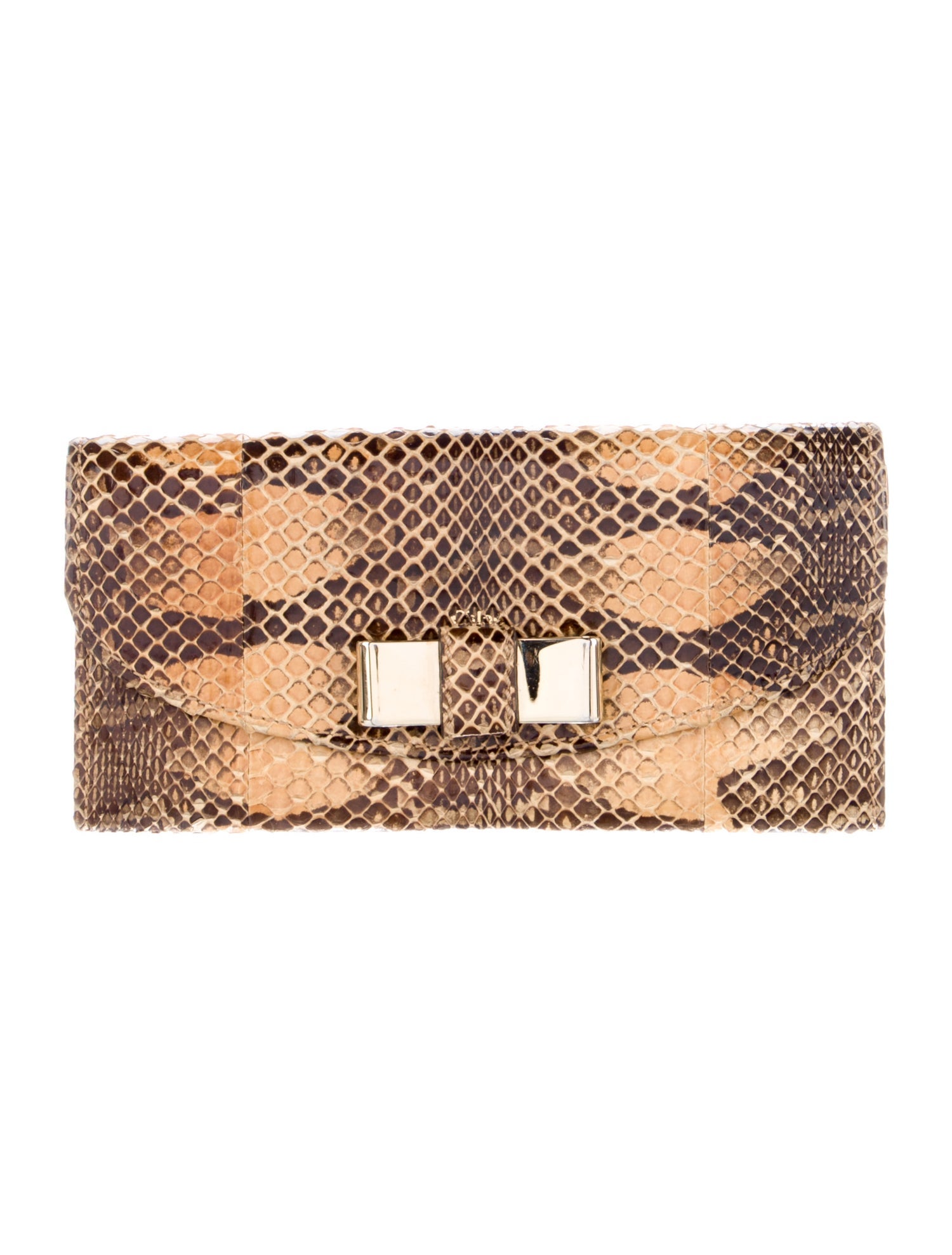 Chloé Snakeskin Animal Print Continental Wallet