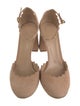 Chloé Suede Scalloped Accent D'Orsay Pumps