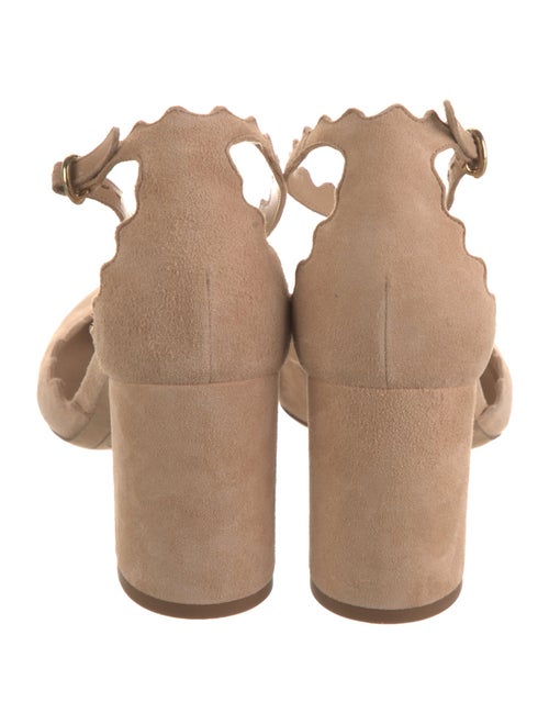 Chloé Suede Scalloped Accent D'Orsay Pumps
