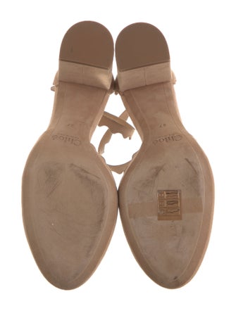 Chloé Suede Scalloped Accent D'Orsay Pumps