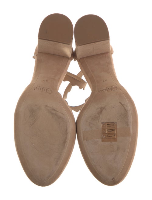 Chloé Suede Scalloped Accent D'Orsay Pumps