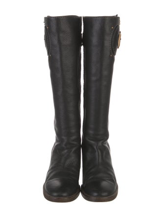 Chloé Leather Studded Accents Riding Boots