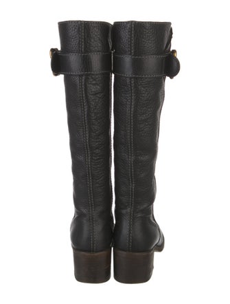 Chloé Leather Studded Accents Riding Boots