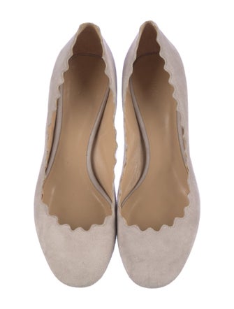 Chloé Suede Scalloped Accent Pumps