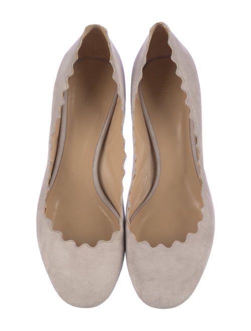 Chloé Suede Scalloped Accent Pumps