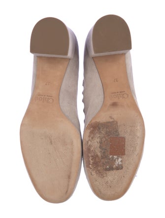 Chloé Suede Scalloped Accent Pumps