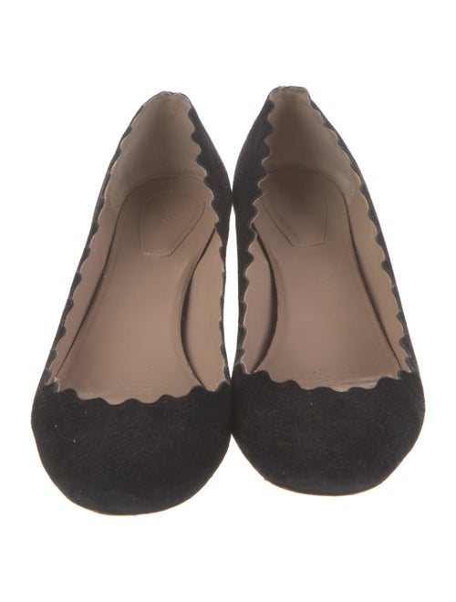 Chloé Suede Scalloped Accent Pumps