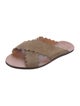 Chloé Suede Scalloped Accent Slides