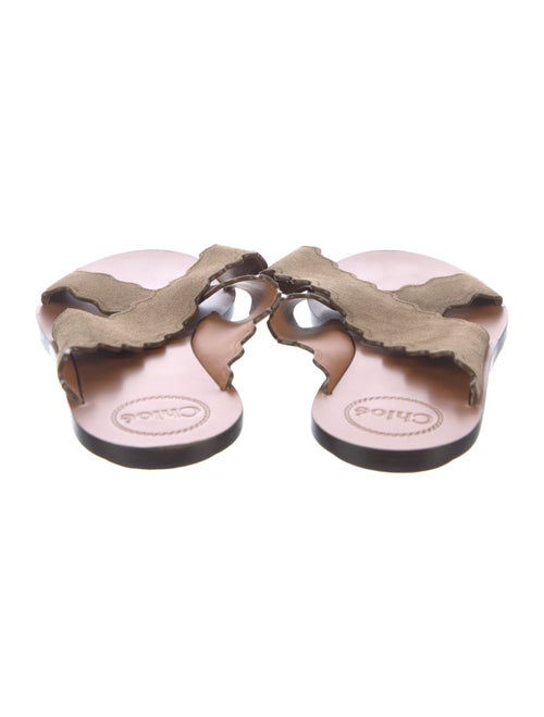 Chloé Suede Scalloped Accent Slides