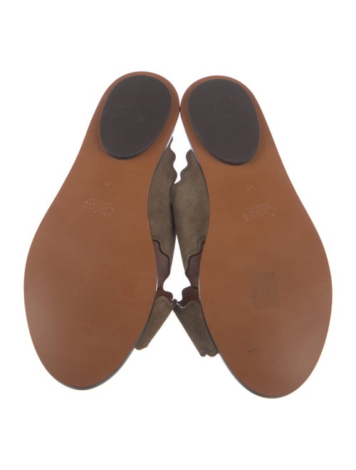 Chloé Suede Scalloped Accent Slides