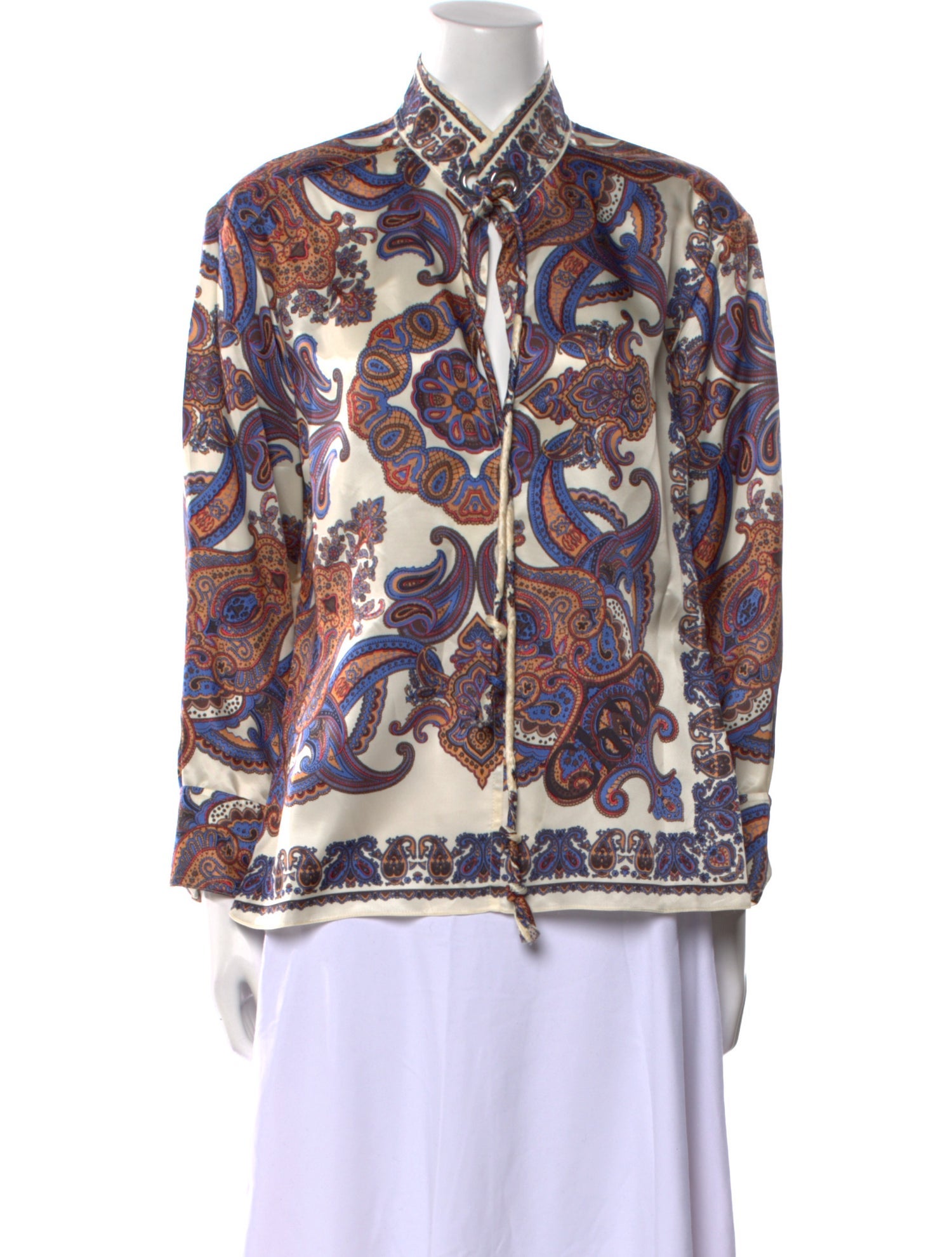Chloé Paisley Print Long Sleeve Button-Up Top