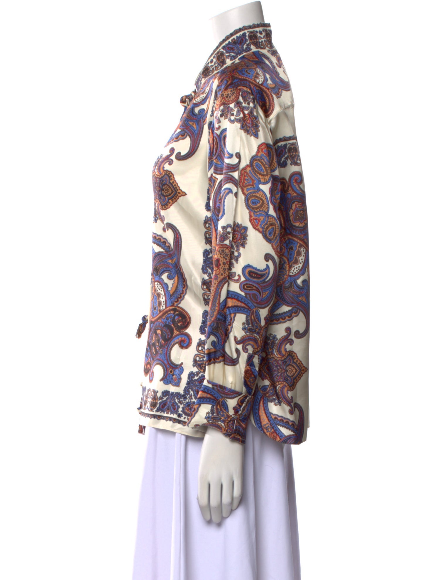 Chloé Paisley Print Long Sleeve Button-Up Top