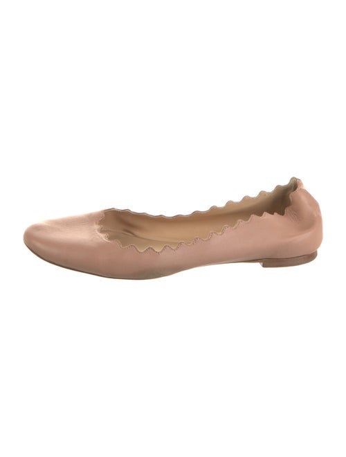 Chloé Leather Scalloped Accent Ballet Flats
