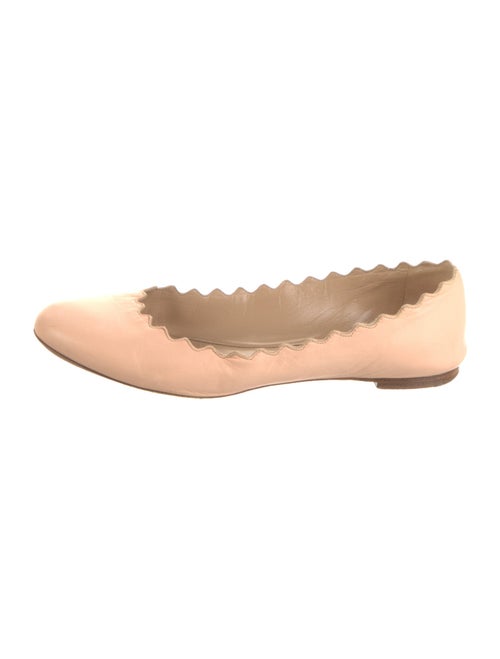 Chloé Leather Scalloped Accent Ballet Flats