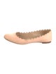 Chloé Leather Scalloped Accent Ballet Flats
