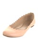 Chloé Leather Scalloped Accent Ballet Flats