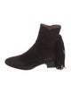 Chloé Suede Fringe Trim Accent Boots