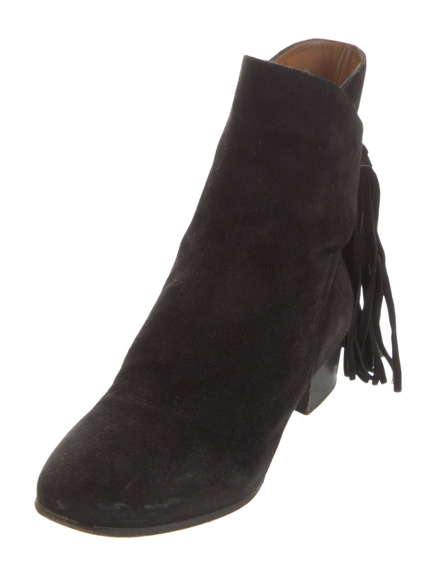 Chloé Suede Fringe Trim Accent Boots