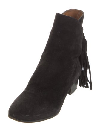 Chloé Suede Fringe Trim Accent Boots